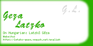 geza latzko business card